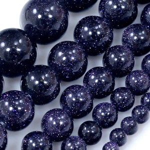 Night Sky Blue Goldstone Beads AA Stunningly Gemstone Crystal Round Loose Beads 4mm 6mm 8mm 10mm 12mm 15&quot; Strand