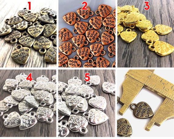 Charm Tags: Made with Love Hearts - 15pk Charm Tags: Made with Love Hearts - 15pk