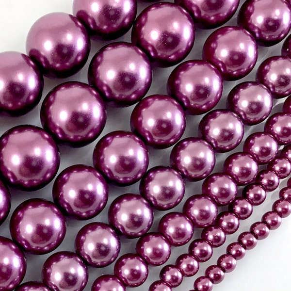 Red Wine Glass Pearl Round Beads 3mm 4mm 6mm 8mm 10mm 12mm 15" Strand Jewelry Making Supplies Necklace, Bracelet, Earrings #2