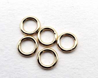 14K Gold Filled Jump Rings 18 Gauge 6mm –  Connectors, Jewelry Findings (5pcs)