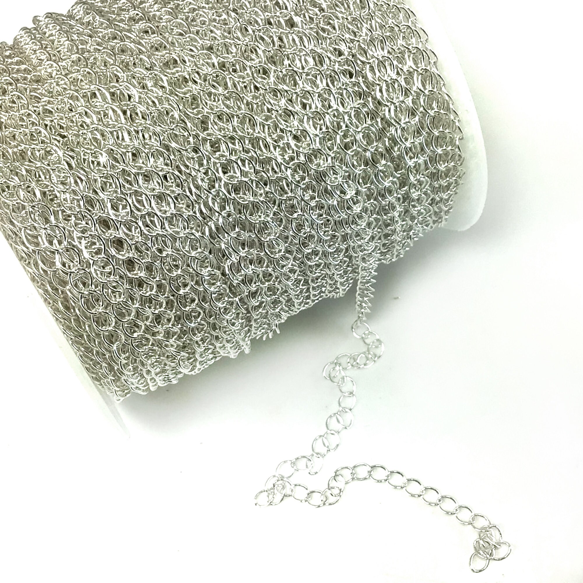 3mm Flat Filed Curb Chain, Silver Gold Tone, Jewelry Making, Sold by FT ...