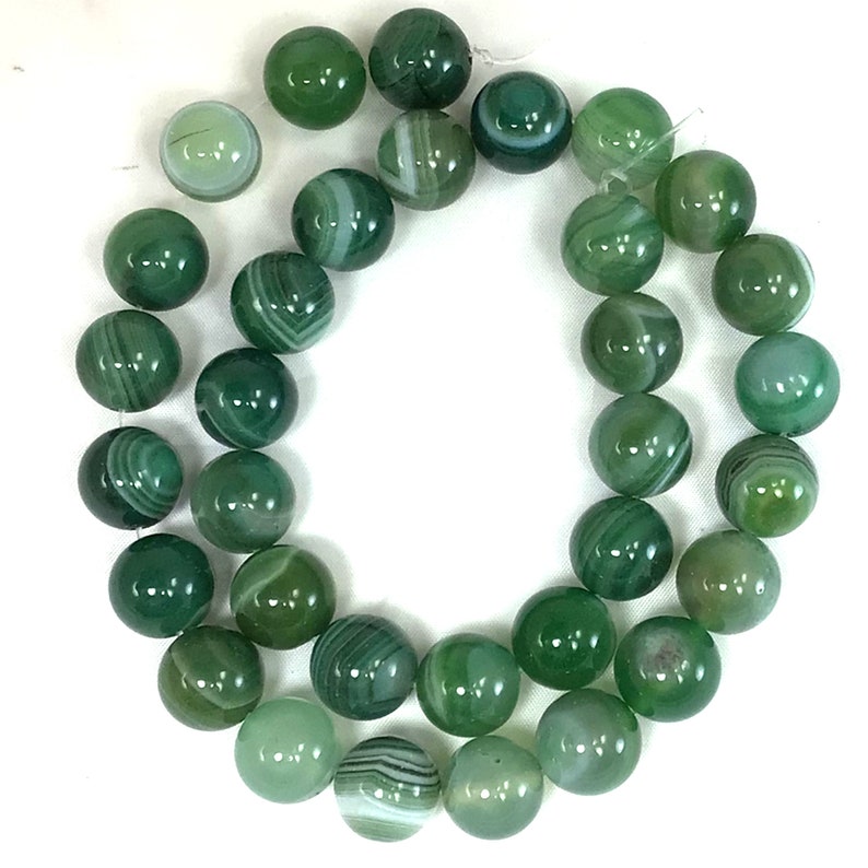 Ever Green Agate Stripe Bead Gemstone Round Loose Beads 4mm 6mm 8mm 10mm 12mm 15 Strand image 2