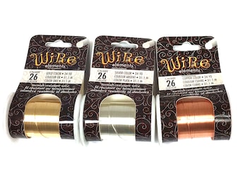 26 Gauge Beadsmith LACQUERED Tarnish Resistant Copper Craft Wire, 34 Yard 3Colors