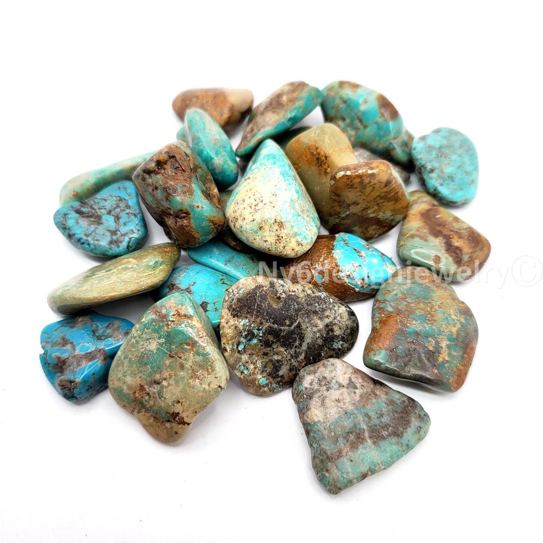 Natural Turquoise Rough Stones: Blue Green Brown Gemstones (25x20 ...