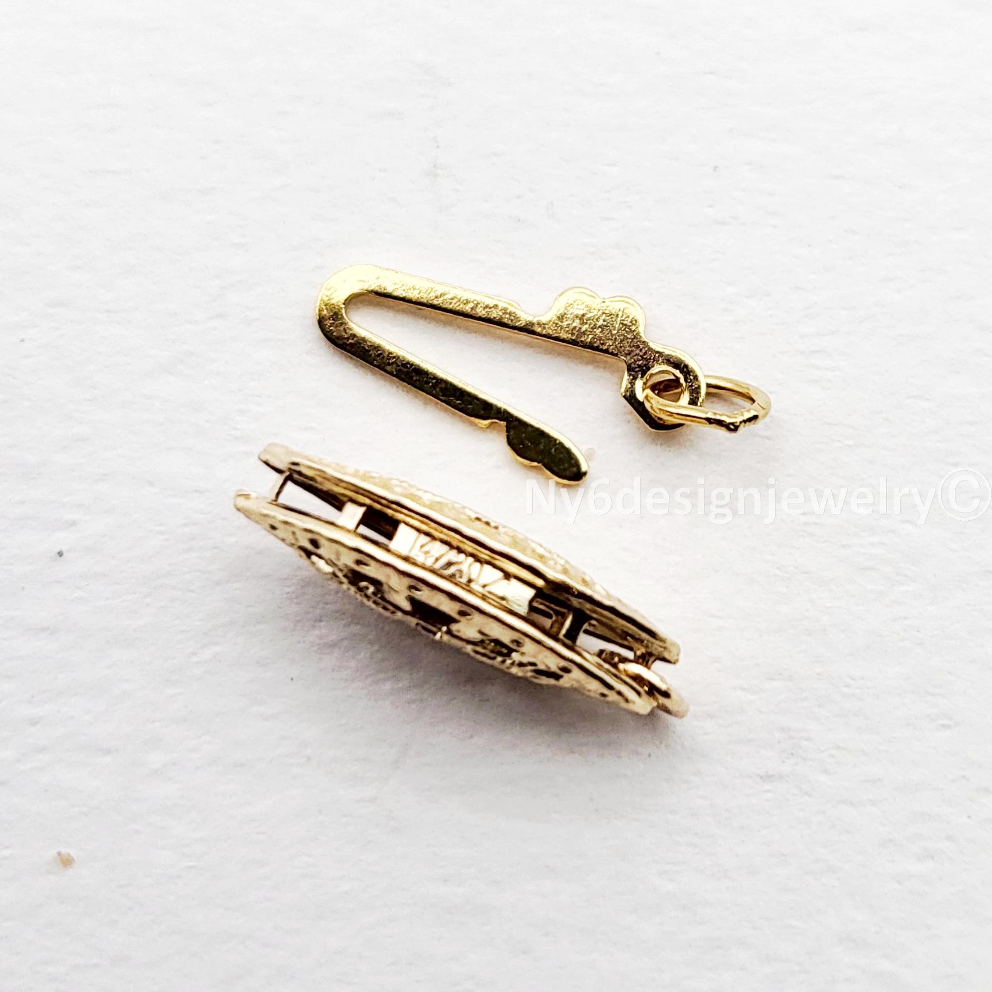 14K Gold Filled Filigree Necklace Clasp, Fish Hook (14x6mm) - Etsy