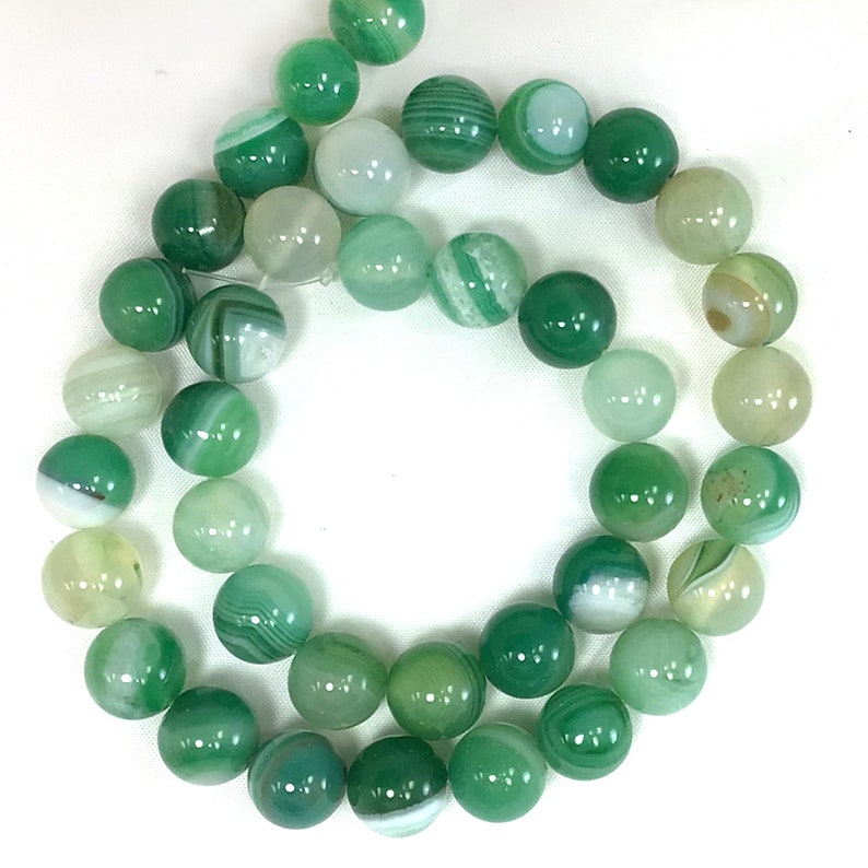 Ever Green Agate Stripe Bead Gemstone Round Loose Beads 4mm 6mm 8mm 10mm 12mm 15 Strand image 4