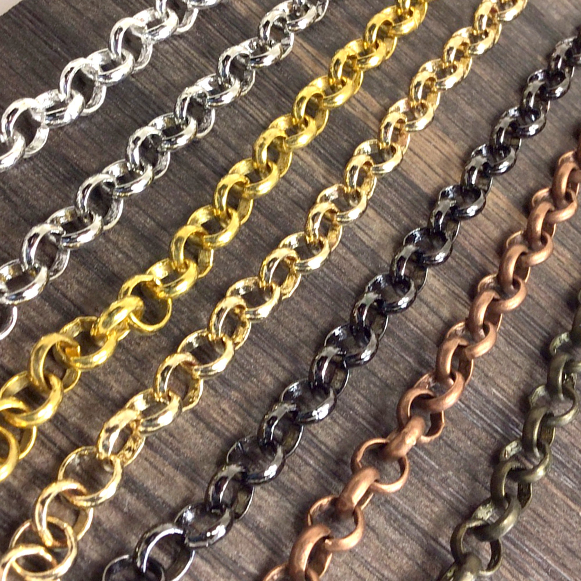 Chain, Antique Copper-Plated Brass, 4x3.5mm Curb, 36in