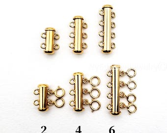 14K Gold Filled Bar Clasp, Multi Strand Necklace Detangler 2/3/4 strand