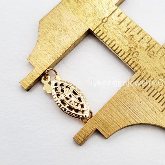 Noriko.I✾14kgf 14K Gold Filled Filigree Necklace Clasp, Fish Hook (14x6mm) - Etsy