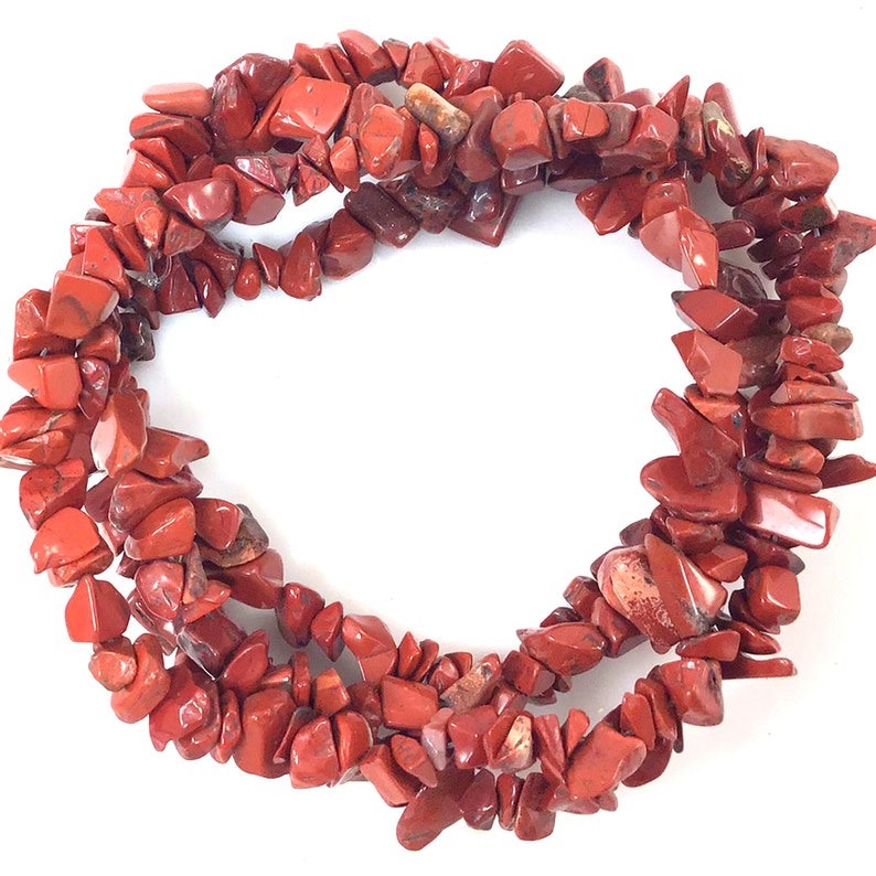Natural Gemstone Red Jasper Chip Bead Assorted Stones 32 Etsy