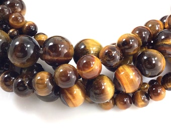 Gemstone Natural Fine Pendants 12 - 18 In Necklace Natural 8/10/12/14mm Yellow Tiger's Eye Gemstone Beads Necklace 36 Tiger's Eye Yellow Natural Fashion Necklaces & Pendants - Foto 9