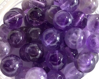 Purple Amethyst Round Beads Genuine Natural Gemstone Smooth Loose Bead 4mm 6mm 8mm 10mm 12mm Sold by PCS Wholesale Bulk