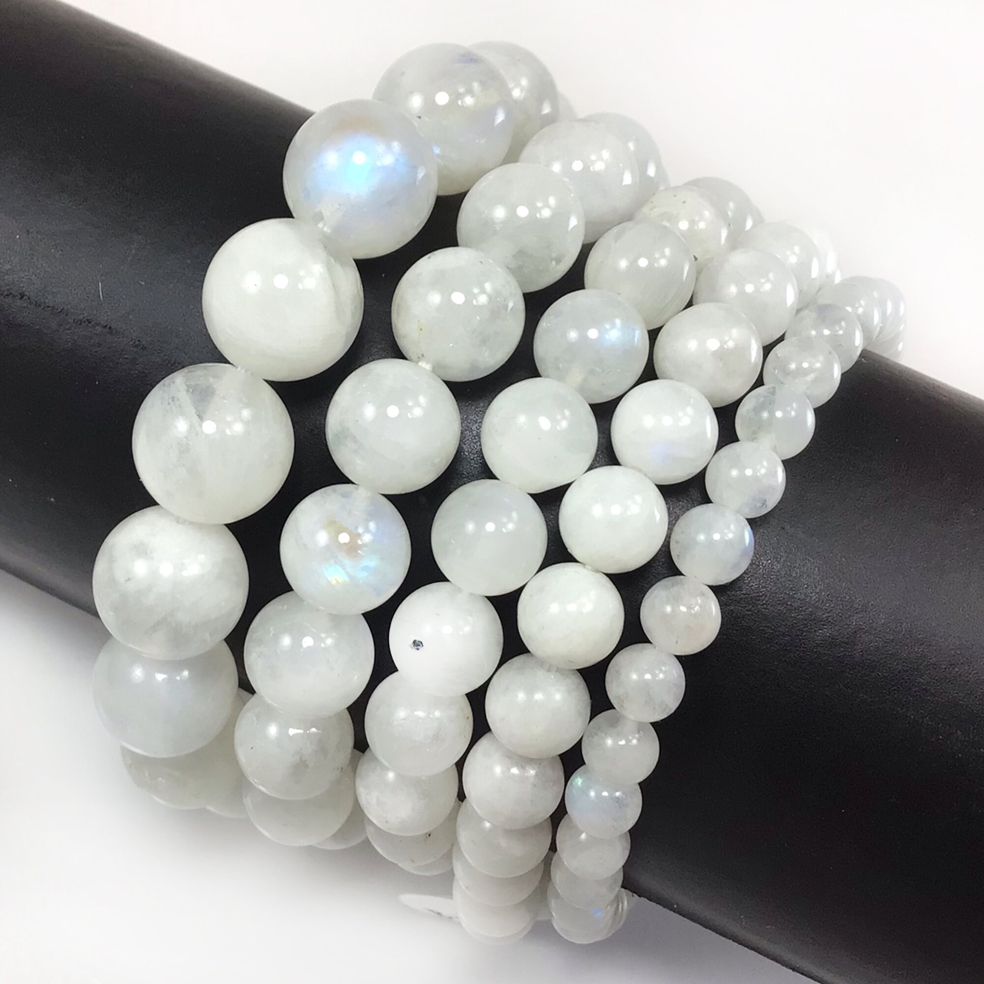 Ivory White Moonstone Bracelet Stretch Elastic Crystal Healing Natural  Gemstone Round Beaded for Men,women 4mm 6mm 8mm 10mm 12mm 7.5 