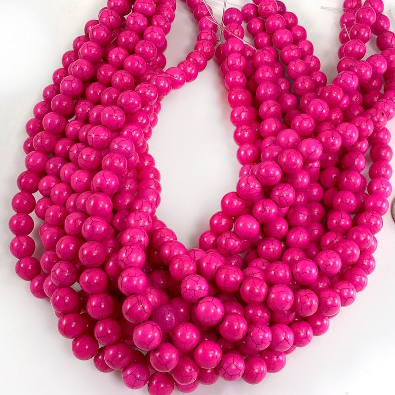 Turquoise Hot Pink Natural Stone Necklace