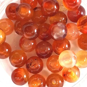 Orange Carnelian Round Beads Natural Gemstone Smooth Loose Bead 4mm 6mm 8mm 10mm 12mm Sold by PCS 10 20 50 100 Wholesale Bulk