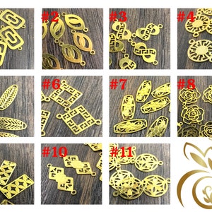 Flower Gold Filigree Connectors Findings 8pcs Gold Plated Rose Filigree, Flower Filigree Earrings Filigree Metal Jewelry Stamp Filigree Link