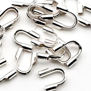 Sterling Silver Wire Guard Protectors – Cable Thimble Ends for Beading, 4mm 5mm, 20 Pieces, Jewelry Findings