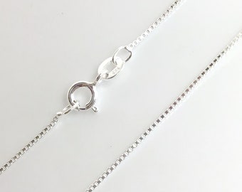 925 Sterling Silver Chain Box Chain with Spring Ring Clasp 16" 18" 20" 24" inches Silver Chain Women Necklace 925 Stamped