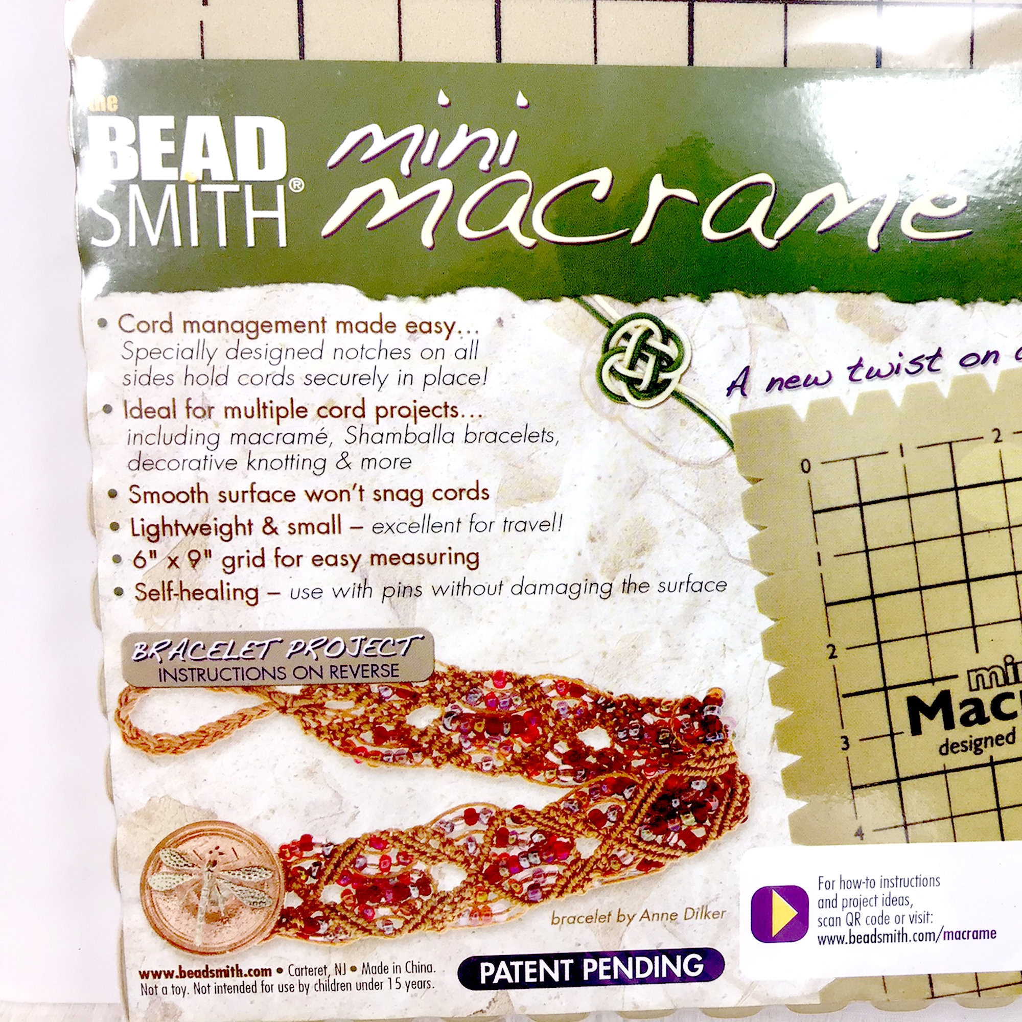 Macrame Board With Double-Sided Grids – 12x16 Inch, Cork Material, Metric & Imperial Units, Includes Instructions