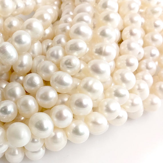 Grade A Freshwater Pearl Beads Natural Gemstone Cream White Potato Nugget Loose Beads 15 Full Strand Jewelry Pearl Earring Bulk Lot Etsy