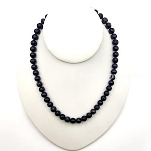 Black Onyx Necklace 14&quot; 16&quot;18&quot; 20&quot; 24&quot; High Quality Natural Gemstone Beaded Beaded Healing Crystal Silver Lobster Clasp men women necklace