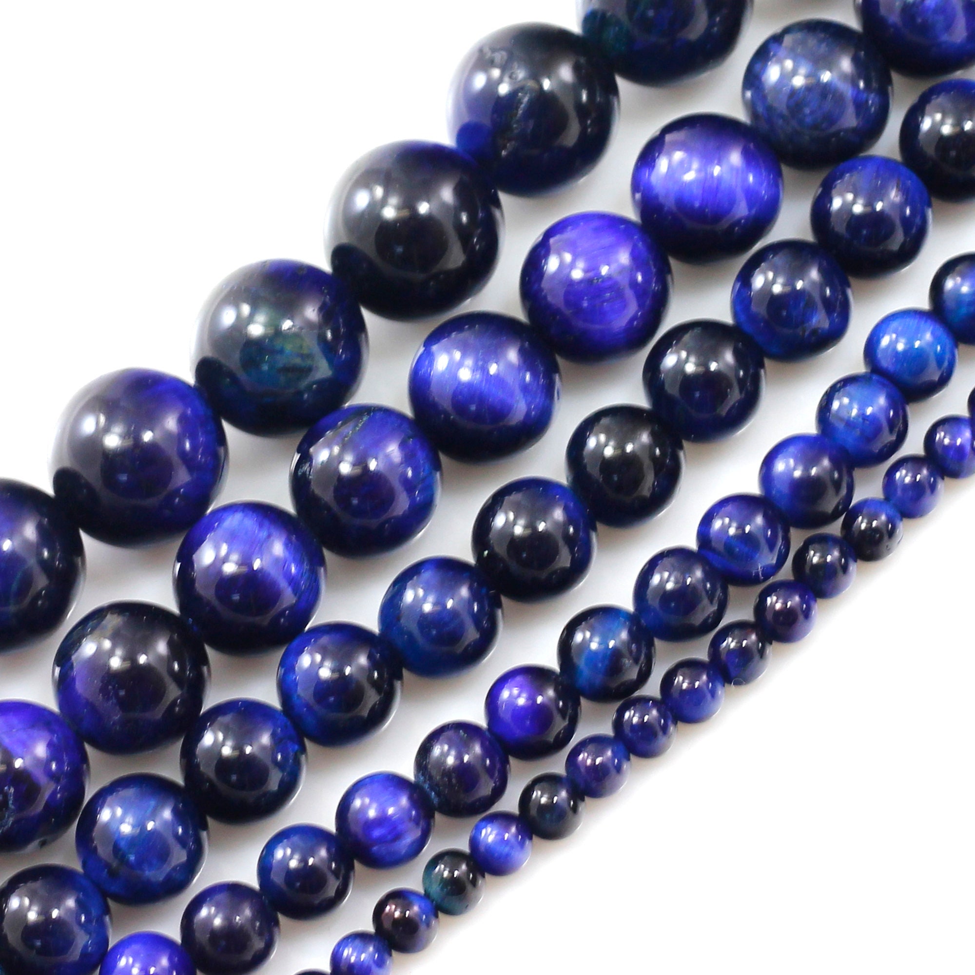 Golden Blue Tiger Eye Prism Cut Double Point Faceted Round Beads 9x10m –  CRC Beads
