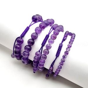 Amethyst Birthstone Bracelet – February Macrame Bracelet – Handmade Crystal Jewelry for Calm, Intuition & Healing