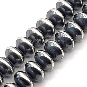 High Quality Navajo Saucer Pearl .925 Sterling Silver Seamed Spacer Beads - 4.5x3 mm 10pcs Unique Silver Beaded for Bracelets & Necklaces