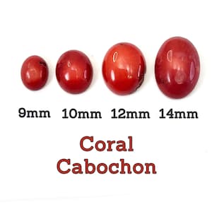 Red Coral Cabs Oval Cabochon Half Bead Convex 8mm 10mm 12mm 14mm Coral Jewelry Finding, Beading Supplies, Earrings Making Jewelry Supplies