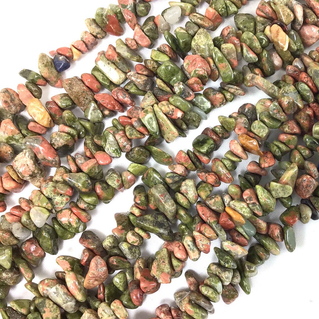 thumbnail image 2 of Natural Gemstone Chip Necklace - Multicolor Irregular Nuggets - 18-36 Inch Adjustable 2 of 6