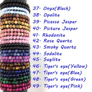 Handmade Gemstone Beaded Bracelet – 4mm Natural Stone, Unisex Design 7.5"