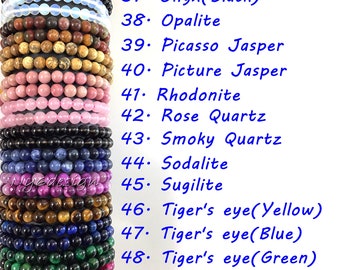 Handmade Gemstone Beaded Bracelet – 4mm Natural Stone, Unisex Design 7.5"