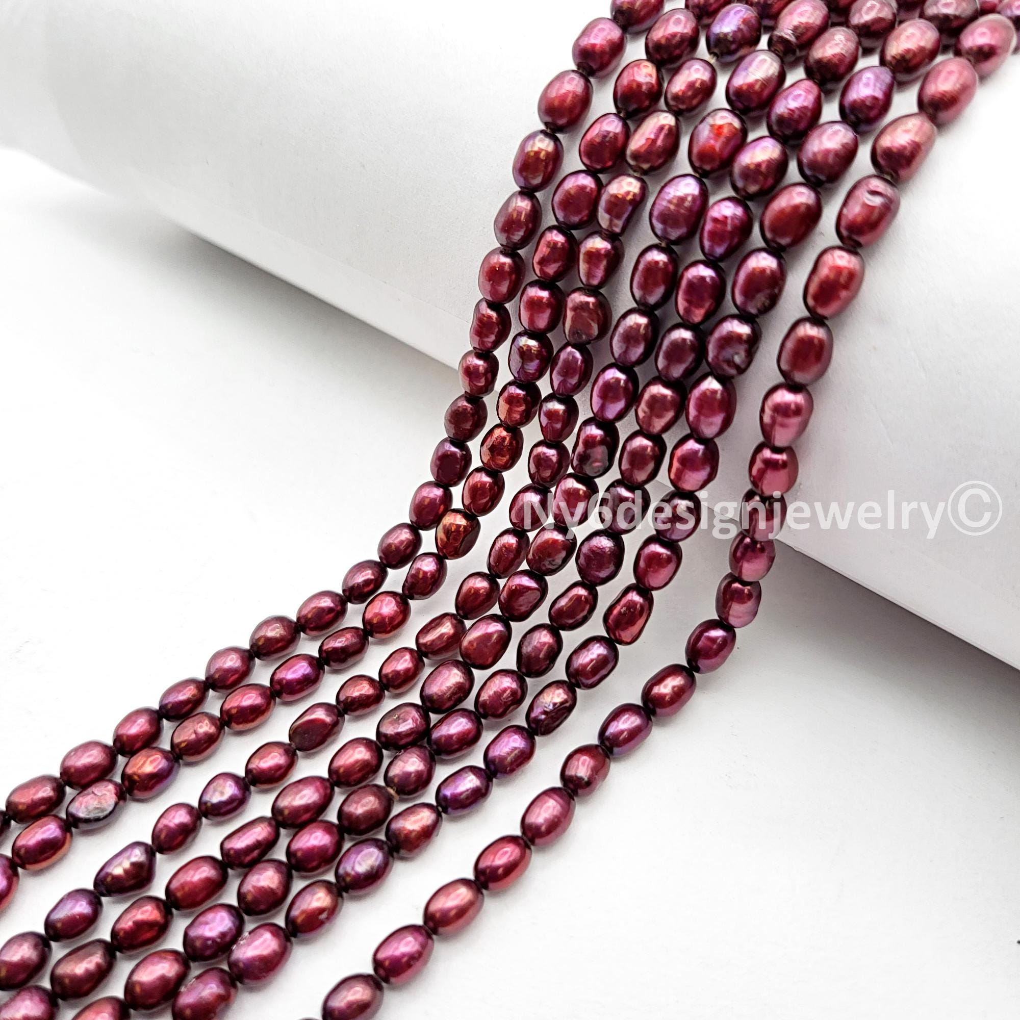 Burgundy and Pearl Necklace - Etsy display picture 3