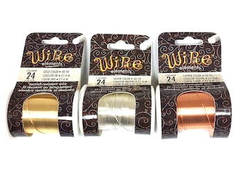 24ga Beadsmith Wire Jewelry LACQUERED Tarnish Resistant Craft Wire 24gauge 30yard Gold Silver Copper Beading Wire Making Wire Jewelry Making