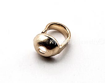 14K Gold Filled Clamshell Bead Tips 3x5mm with 1mm Hole 6pcs– Knot Cover End Caps for Necklace Bracelet Jewelry Making