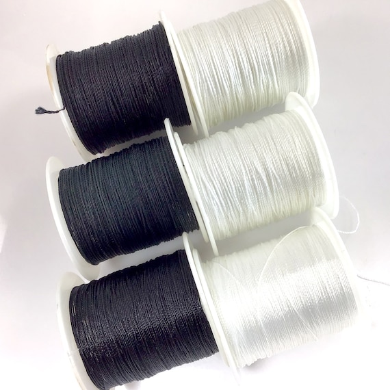1mm 200M (218 Yards) Nylon Satin Thread Rattail Trim Cord for Beading  Chinese Knot Macrame Jewelry Making and Sewing - Black - Walmart.com