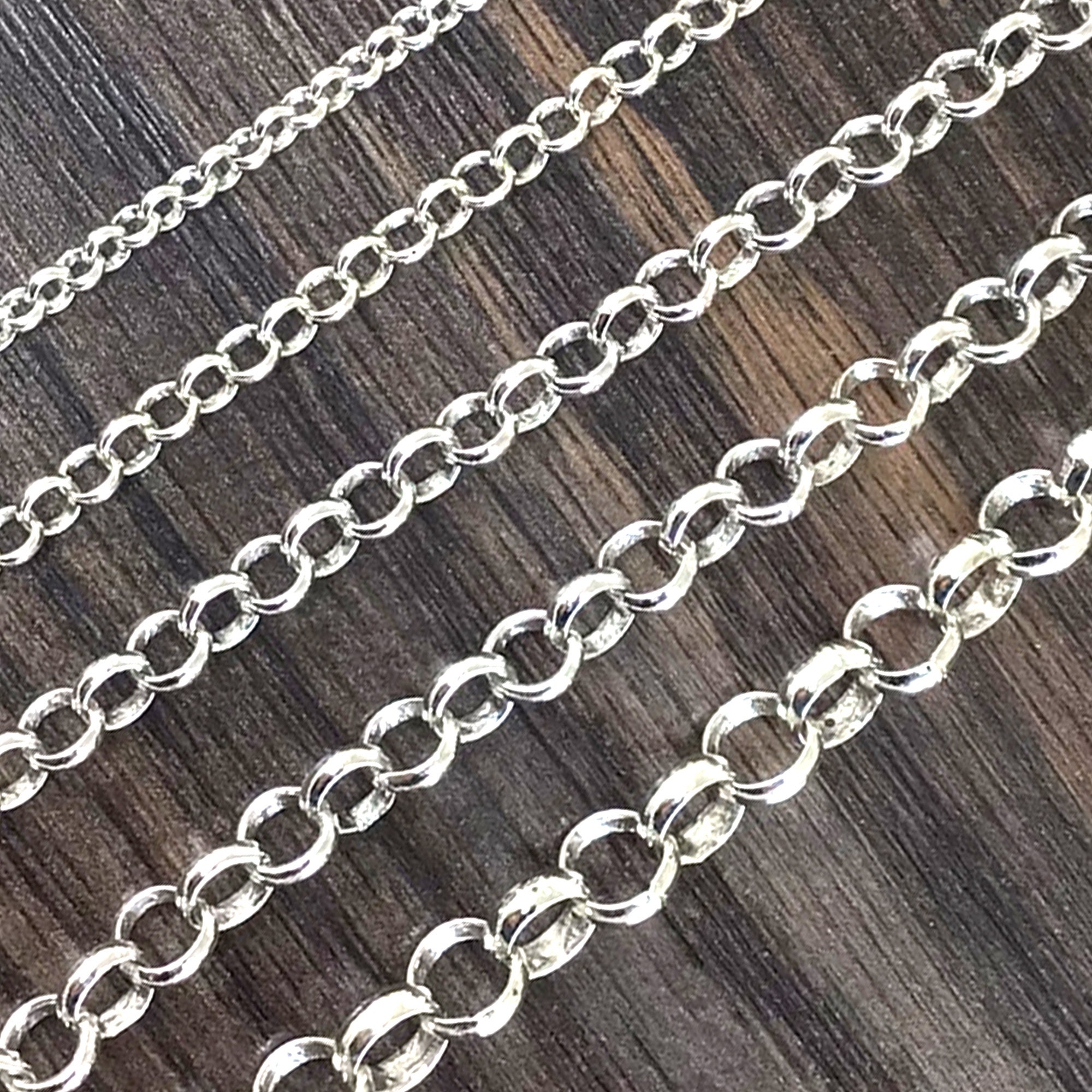 24" Sterling Silver 3mm Hollow Rolo Chain