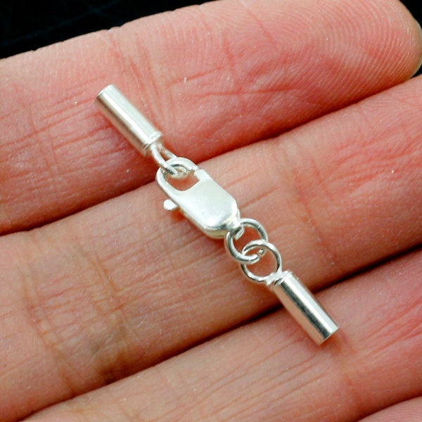 925 REAL Sterling Silver Lobster Claw Clasp Hoop Inside 1.5mm 2mm 3mm | Delicate Findings | Ship from USA