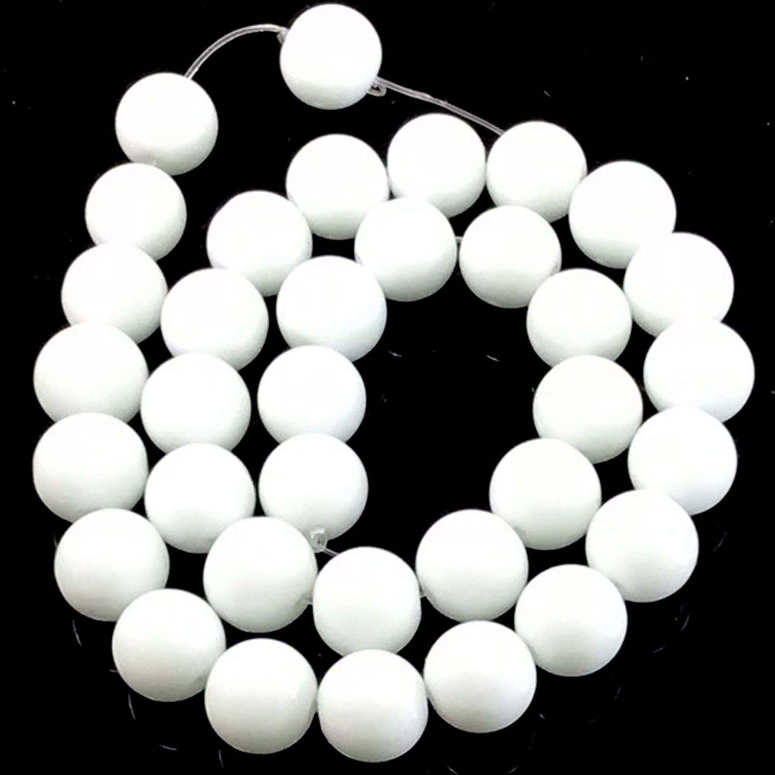 Gemstone Natural Opaque White Marble Smooth Round Loose Beads Etsy