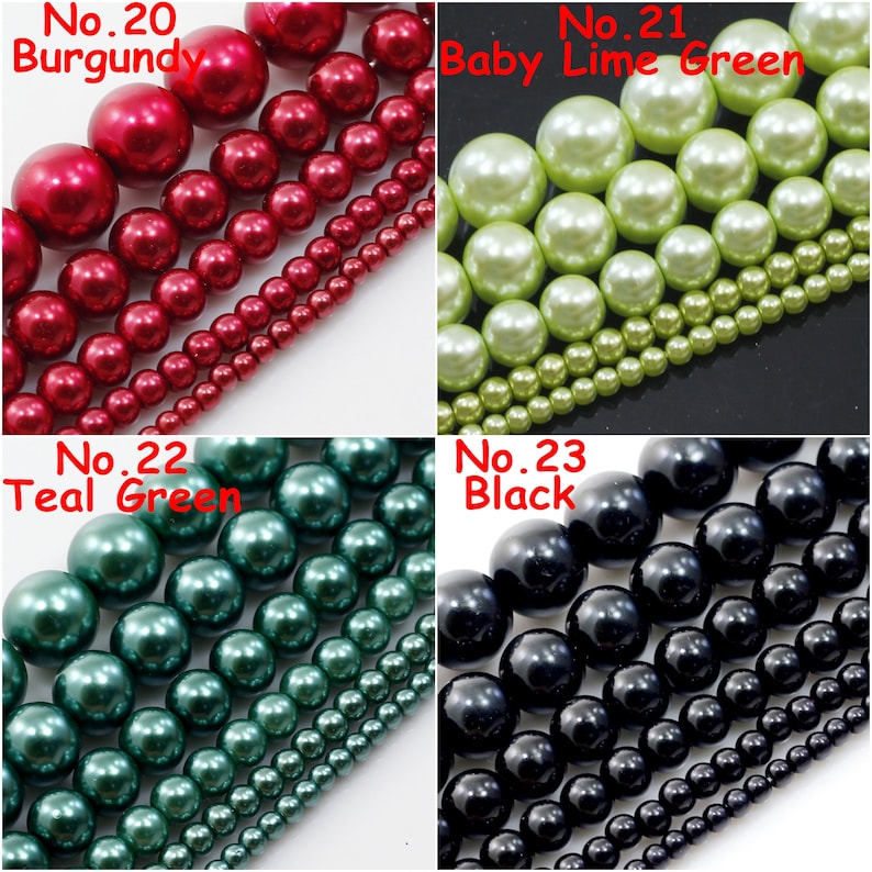 High Quality Multi Color Round Glass Pearl Beads 15 Strand Various Sizes 3mm, 4mm, 6mm, 8mm, 10mm, 12mm Wedding Pearls image 8