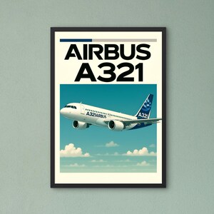 Airbus A321 Digital Poster – Aviation Decor for Pilots & Travel Lovers
