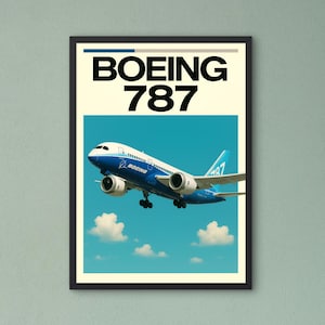 Boeing 787 Dreamliner Digital Poster – Aviation Wall Art – Printable Boeing Jet Aircraft Decor for Pilots, Avgeeks & Travel Lovers