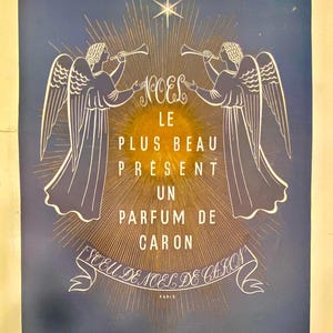 1941 French Perfume Ad – Parfums Caron Noël Angels – L&#39;Illustration Magazine