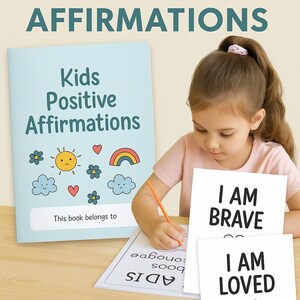 52 Afirmaciones Positivas para Niños / PDF Imprimible / Aumenta la Confianza y la Autoestima / Descarga Instantánea