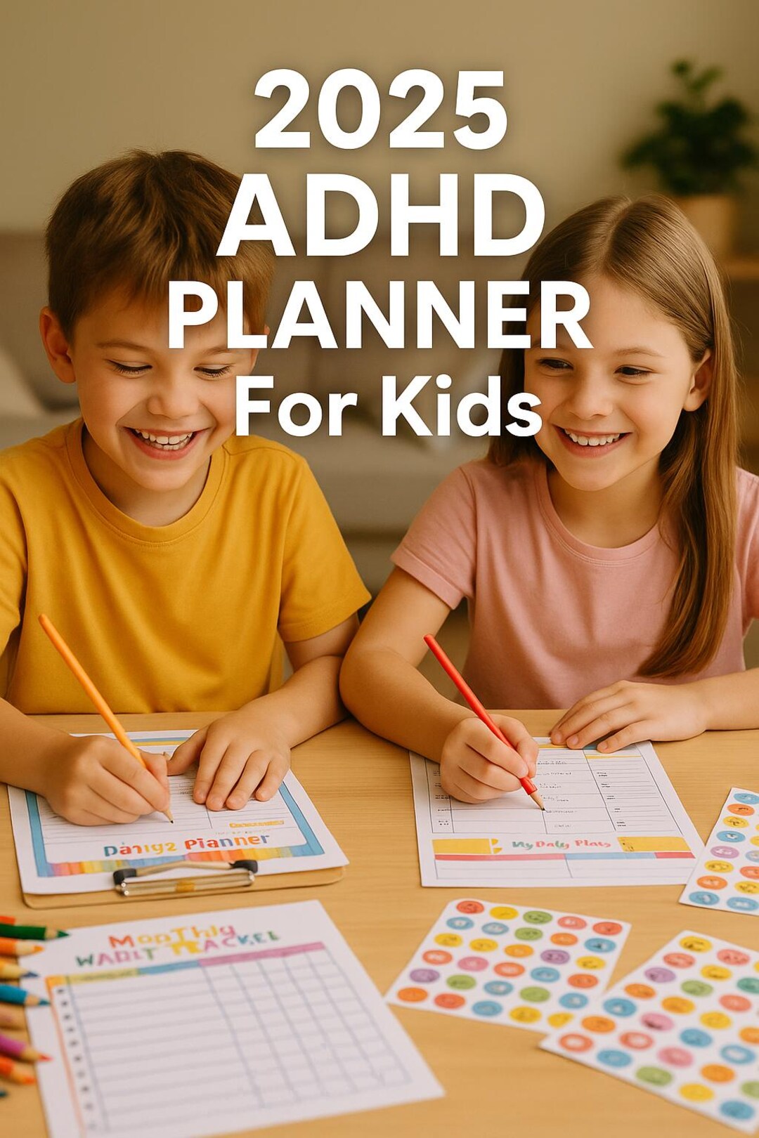2025 ADHD Planner for Kids / Printable Daily Weekly Routine / Digital ...