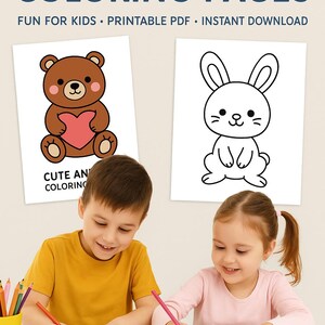 100 Cute Animals Coloring Pages | Printable PDF | Fun for Kids | Instant Download