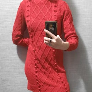 Holly & Whyte Red Turtleneck Sweater Dress