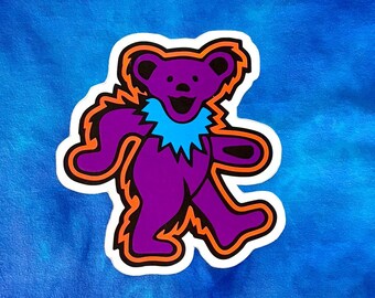 Kids Hand-Dyed Grateful Dead Inspired Tie Dye Shirt - Dancing Dead Bear HAZE - Size Youth L (Heavyweight)