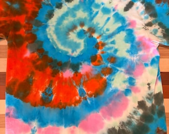 Hand-Dyed Tie Dye Shirt - Batshit SWIRLEY - Size 2XL