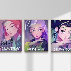 Kpop Demon Hunters Poster, Mira Rumi Joey Huntrix Demon Hunter, Wall Decor for Kpop Fans
